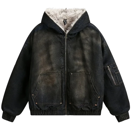 WASHED FUR BOMBER