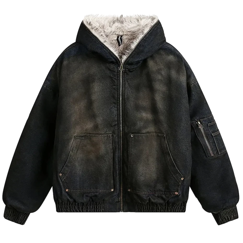 WASHED FUR BOMBER
