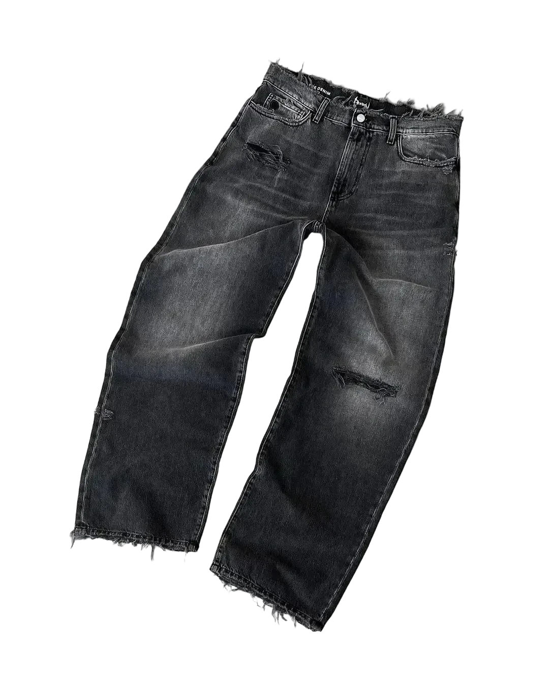 DISTRESSED FLARED JEANS